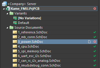 Schematic document with a new name in the project tree