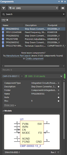 Using component search
