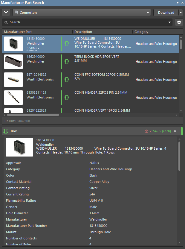 List of all available connectors