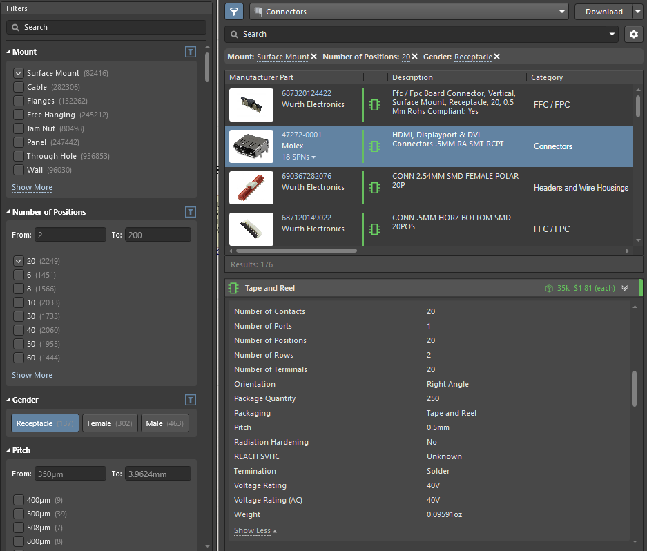 Search using filters