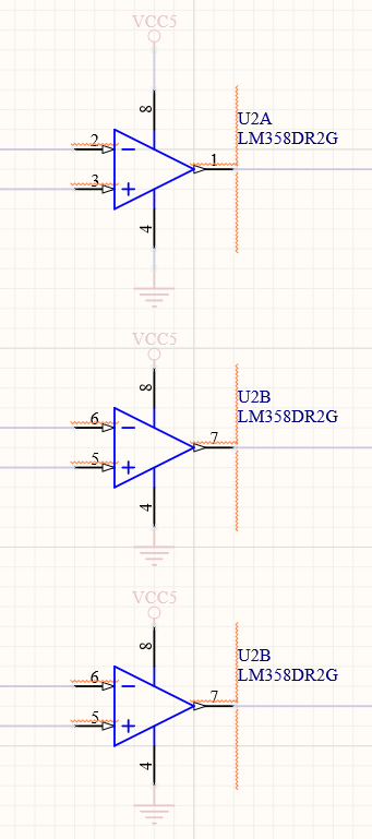  Several identical sub-parts U2B of the same component are placed