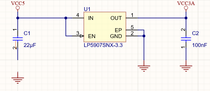 Example of a floating Power Port - GND port is disconnected from C1