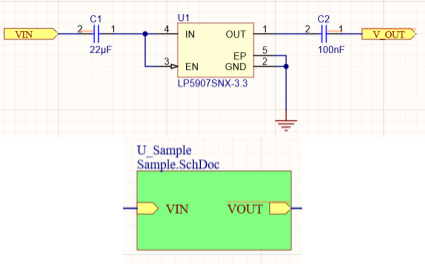 Mismatch of V_OUT Sheet Port and VOUT Sheet Entry