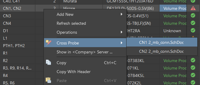 Cross Probe the Outdated Component