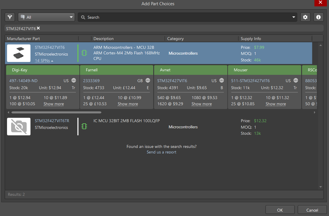 Part Solution Selection