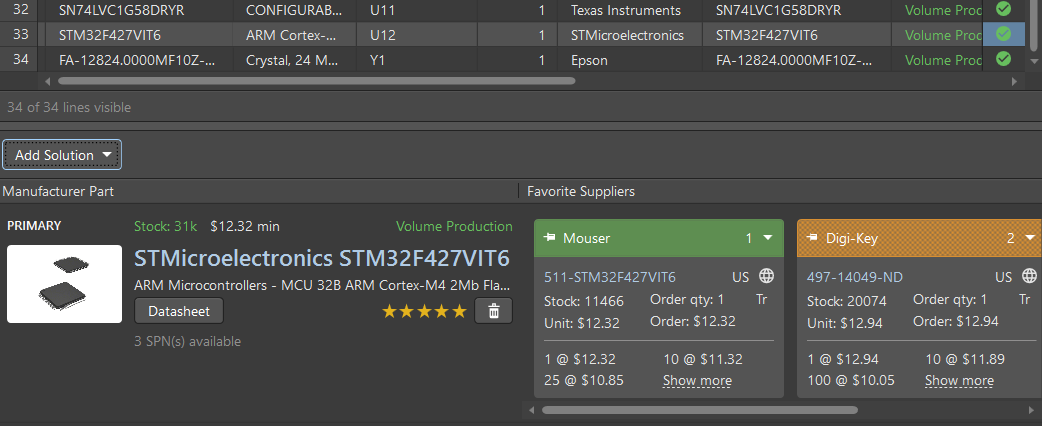 Updated Manufacturer Part Number for U12