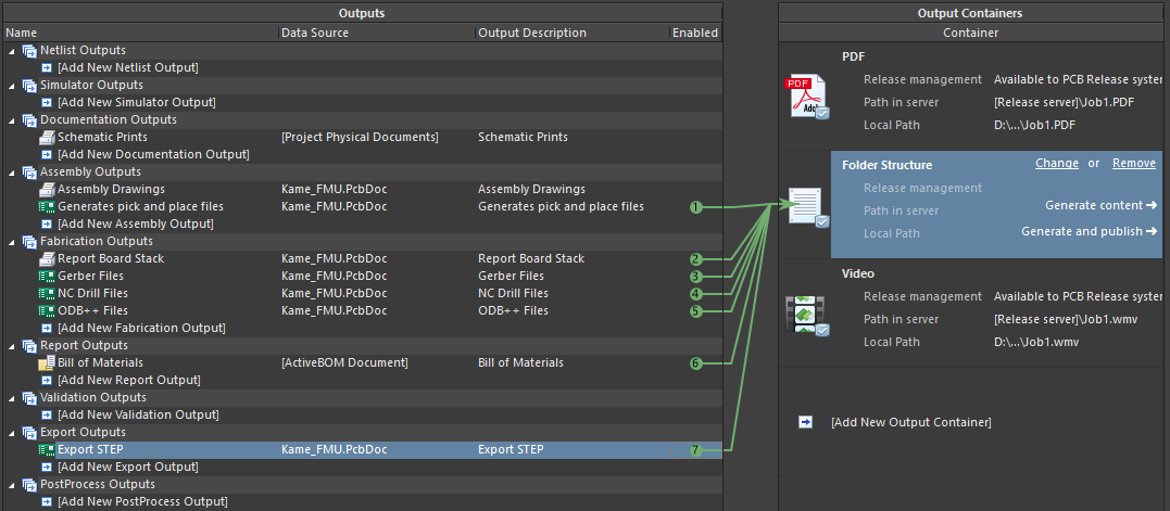 Enabled output container for the PCB 3D model