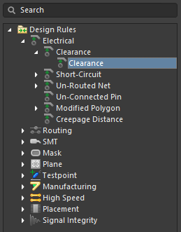 Default rule to set up Clearance values