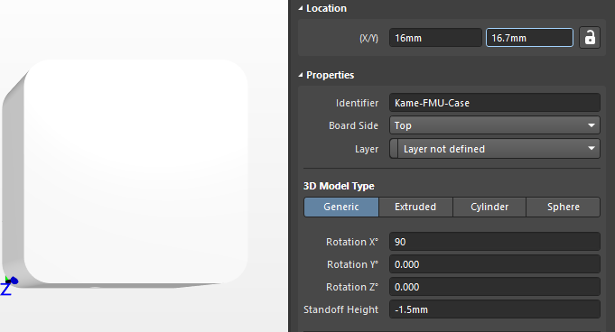 Placed 3D model with location properties