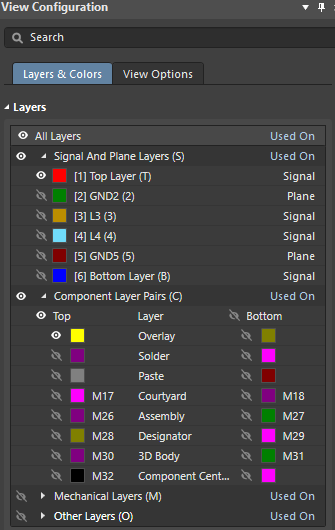 View Configuration for Top Layer silkscreen placement