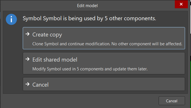 The Edit Model Dialog Options