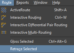 Retrace Selected tool access