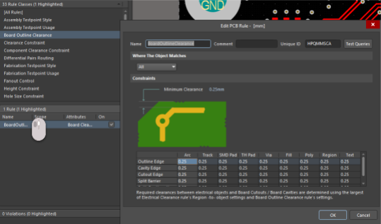 Quick access to the rule from the PCB Rules And Violations panel