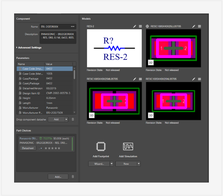 Parameters Panel