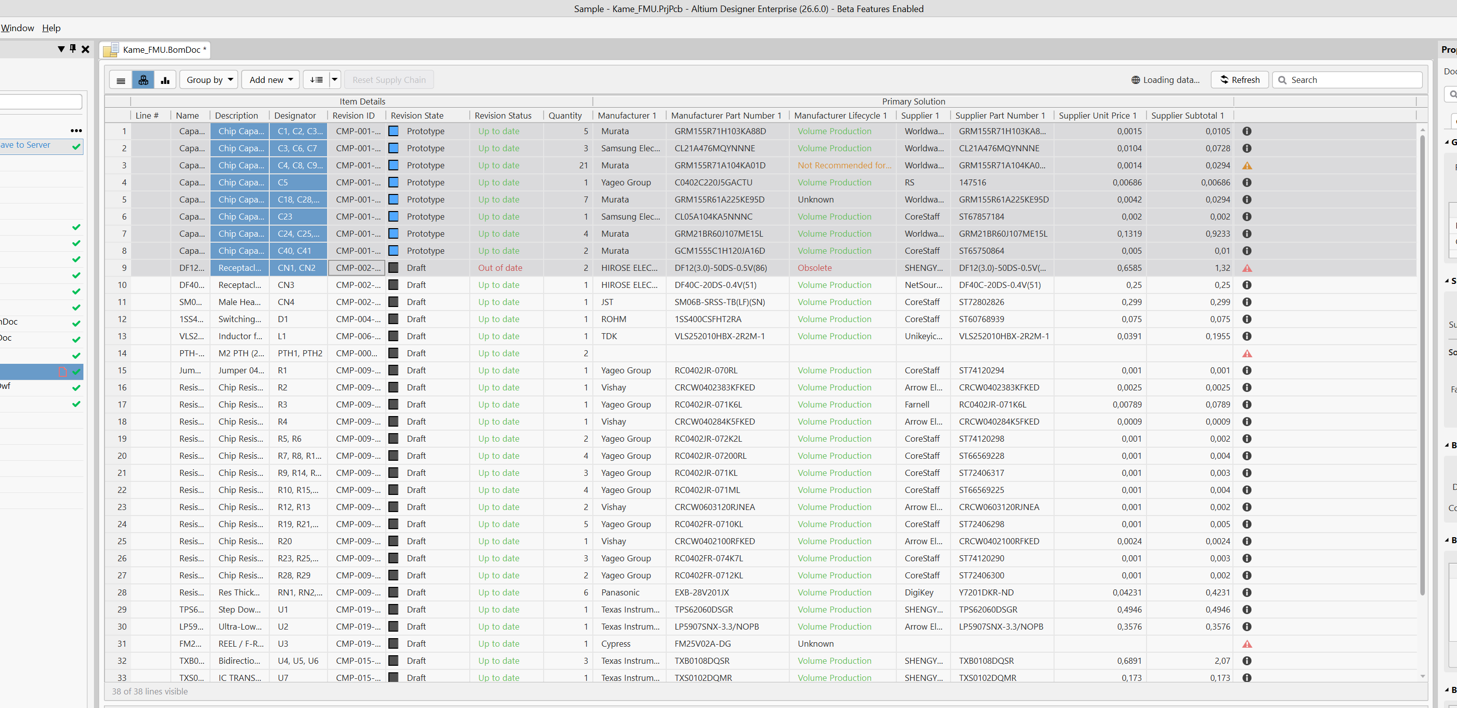 Components in the Prototype State