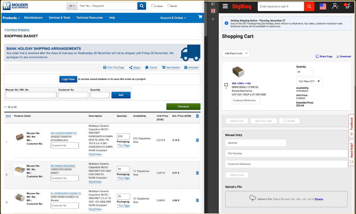 Find the supplier section where you can choose your favorite suppliers